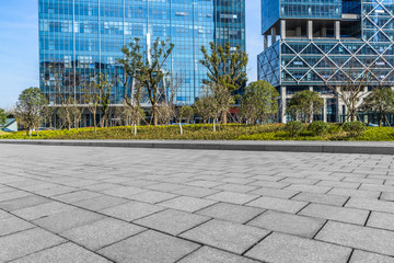 Fototapeta premium modern buildings and empty pavement in china..