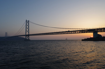 Fototapeta na wymiar Akashi Bridge sunset