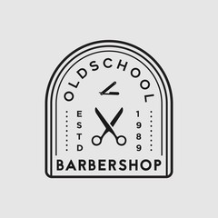 Barbershop vintage vector logo template illustration