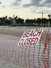 Beach Closed Construction Zone After Hurricane Irma - 183046578