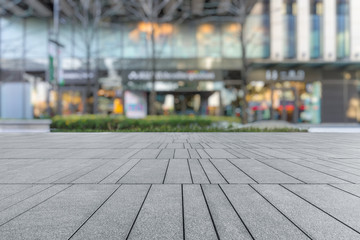 modern buildings and empty pavement in china..