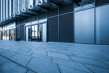 modern buildings and empty pavement in china..