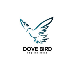 flying dove bird art logo