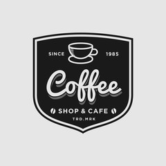 Coffee vintage logo template emblem vector illustration