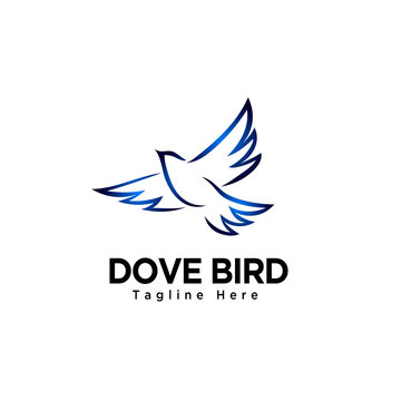 flying dove bird art logo