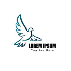 Fototapeta premium flying dove bird art logo