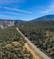 Fototapeta premium Long mountain roadway in the hills above Los Angeles California.