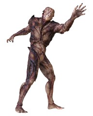 Alien monster isolated on white background 3d illustration