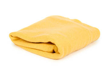 Warm winter clothes isolated on white background. Sale and buy