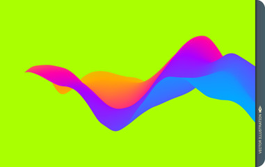 3d wavy background. Dynamic effect. Abstract vector illustration. Design template. Modern pattern.