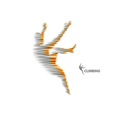 Naklejka premium Rock climber silhouettes. Bouldering sport. Vector illustration for design.