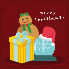 Obraz na płótnie Canvas Merry Christmas Gifts Brown Background Vector Graphic Illustration