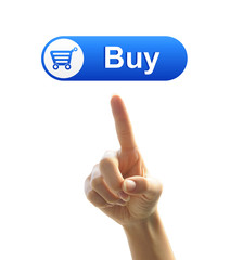 ボタンを押す手（買う）