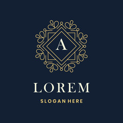 Frame texture logo template simple emblem isolated vector illustration