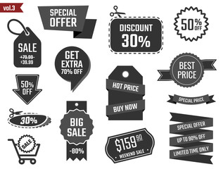 Obraz premium discount coupons set, sale banners, special offer labels