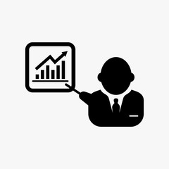 People presentation silhouett business icon design