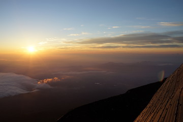 Sunrise from the top of Mt.Fuji, Japan