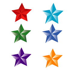 Obraz premium abstract logo star illustration vector set isolated on white background