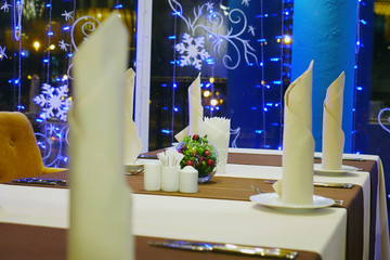 Table setting for Christmas.