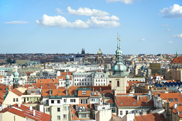 Aerial view of Prague city