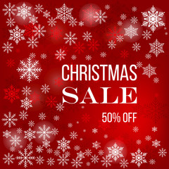 Naklejka na ściany i meble Christmas sale poster, special offer, discount