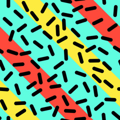 Retro Seamless Pattern in Memphis Style Design