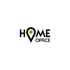 Obraz premium Home office logo icon design template element in flat style. Vector abstract colorful logotype, sign isolated