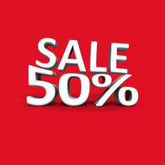 3d white Percent on the background