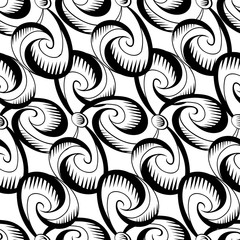 Abstract seamless ballpoint curls pattern