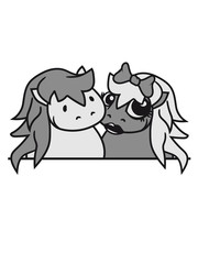 halb fläche schild text pärchen paar liebe verliebt hübsch schön girl frau weiblich mädchen vorne kleines süßes niedlich pony fohlen junges baby kind comic clipart cartoon pferd