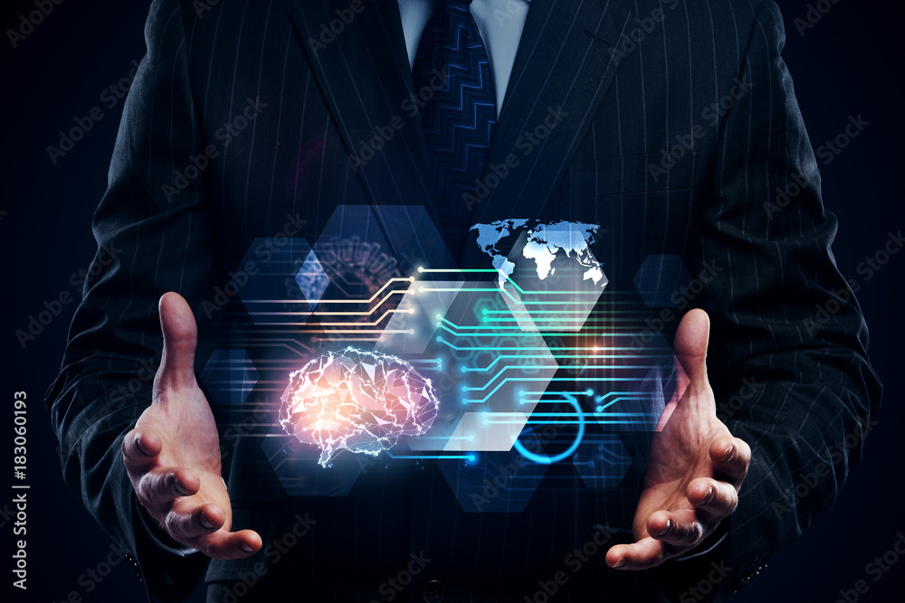 Poster artificial intelligence and future concept