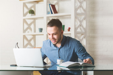 White gentleman working on project