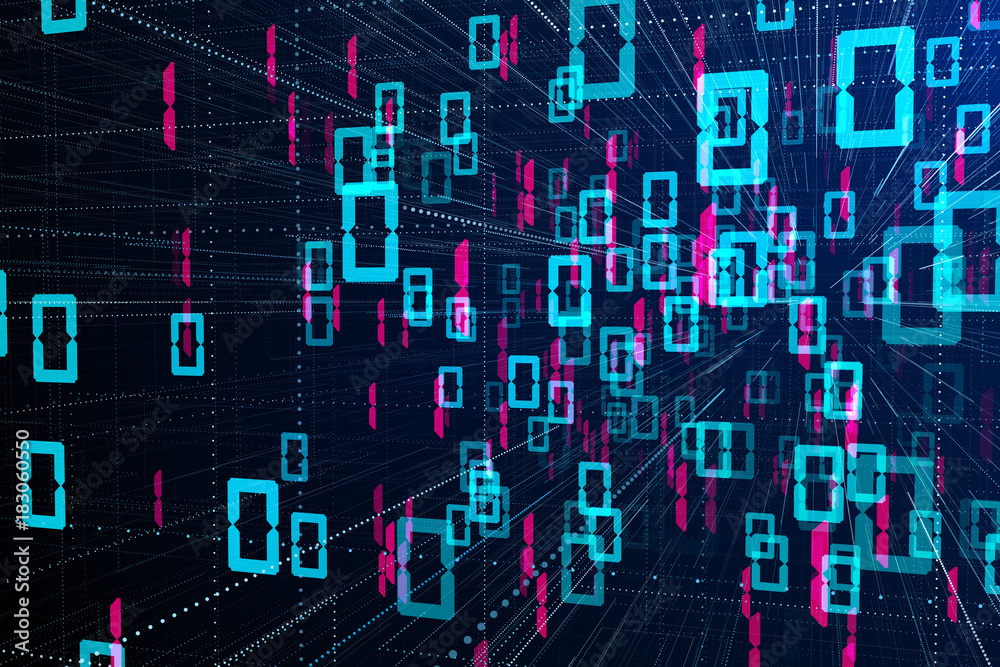 Poster Binary code background