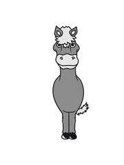 groß vorne kleines süßes niedlich pony fohlen junges baby kind comic clipart cartoon pferd