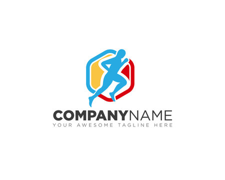 Running man logo corporate