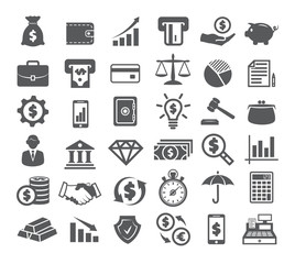 Finance Icons on white