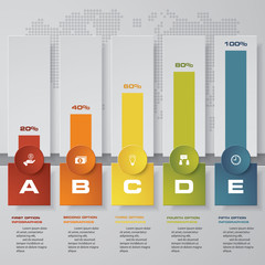 5 steps Timeline infographic element.5 steps infographic, vector banner can be used for workflow layout, diagram,presentation, education or any number option. EPS10.