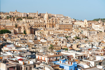 Fototapeta na wymiar Noto baroque city panoramic view, Sicily, Italy