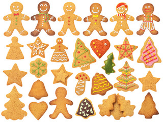 Christmas Gingerbread Isolated on White Background