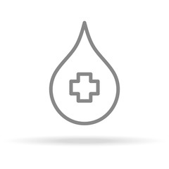 Obraz premium Blood Donation Icon In Trendy Thin Line Style Isolated On White Background. Medical Symbol For Your Design, Apps, Logo, UI. Vector Illustration, Eps10.