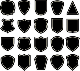 Black and white shield silhouette - 183064140