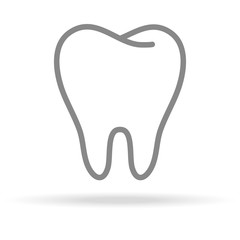 Human Tooth, Stomatology Icon In Trendy Thin Line Style Isolated On White Background. Medical Symbol For Your Design, Apps, Logo, UI. Vector Illustration, Eps10.