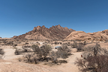 Spitzkoppe group of bald granite peaks in the Namib desert of Namibia
