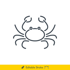 Crab Icon / Vector - In Line / Stroke Design