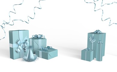 gift boxes on the isolated background 3d render