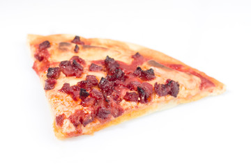 baked pizza at home isolated on white