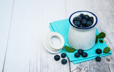 Fresh blueberries on a table