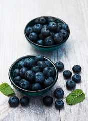 Fresh blueberries on a table