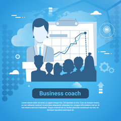 Business Coach Template Web Banner With Copy Space Vector Illustration