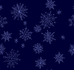 Snowflakes seamless pattern